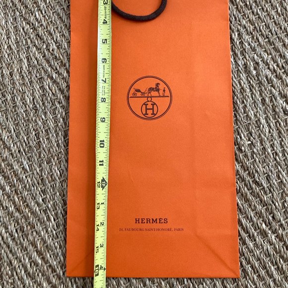4 SMALL HERMES SHOPPING PAPER GIFT BAGS / GIFT BAG  FOR TIE or SCARF 🛍 - Picture 3 of 5